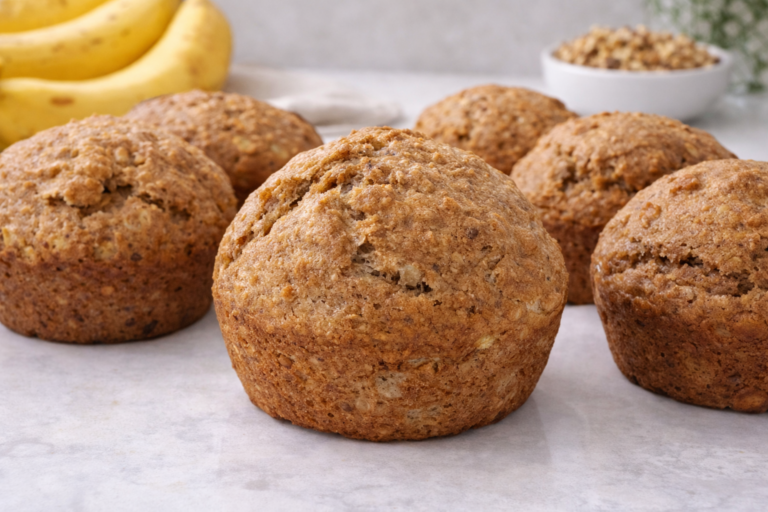 Honey Banana Whole Wheat Muffins