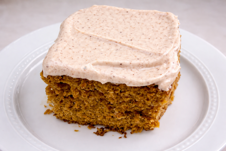 Pumpkin Spice Cake with Honey Cream Cheese Frosting